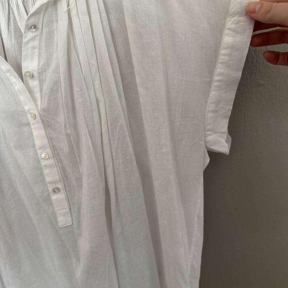 NILI LOTAN Normandy Blouse In white short sleeve sheer casual summer Size Small - Picture 5 of 7